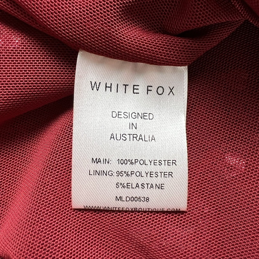WHITE FOX Sequin Mini Skirt Womens Size Med Wine Color Invisible Side Zipper NWT - Picture 7 of 11